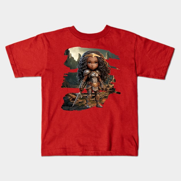 Warrior-Adventure Series: Chibi Gamer Kids T-Shirt by Neon Abode